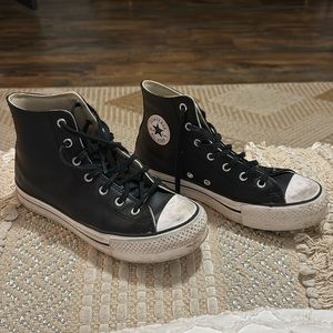 Wedge leather converse